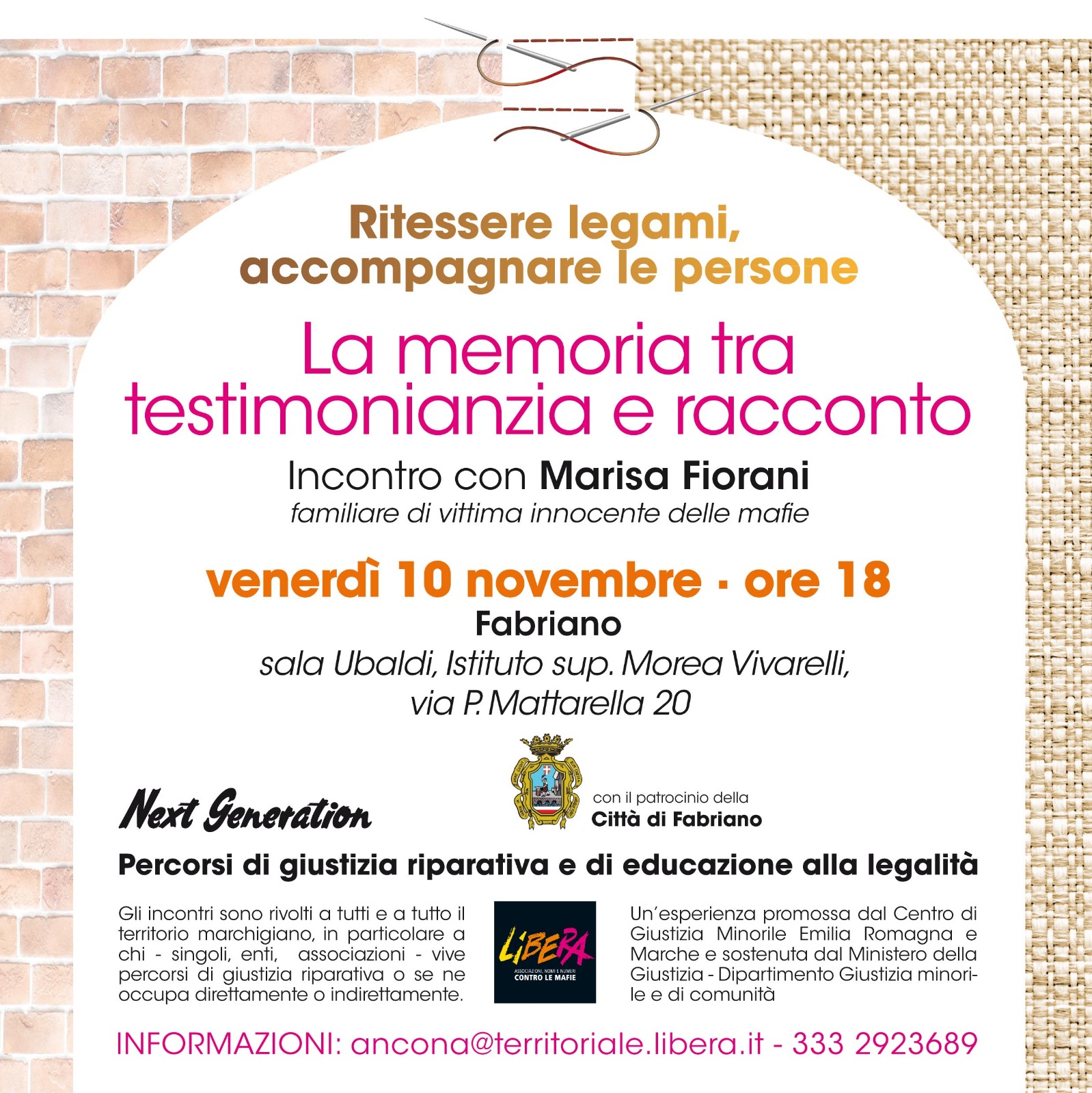 Giustizia riparativa Fabriano 10 nov