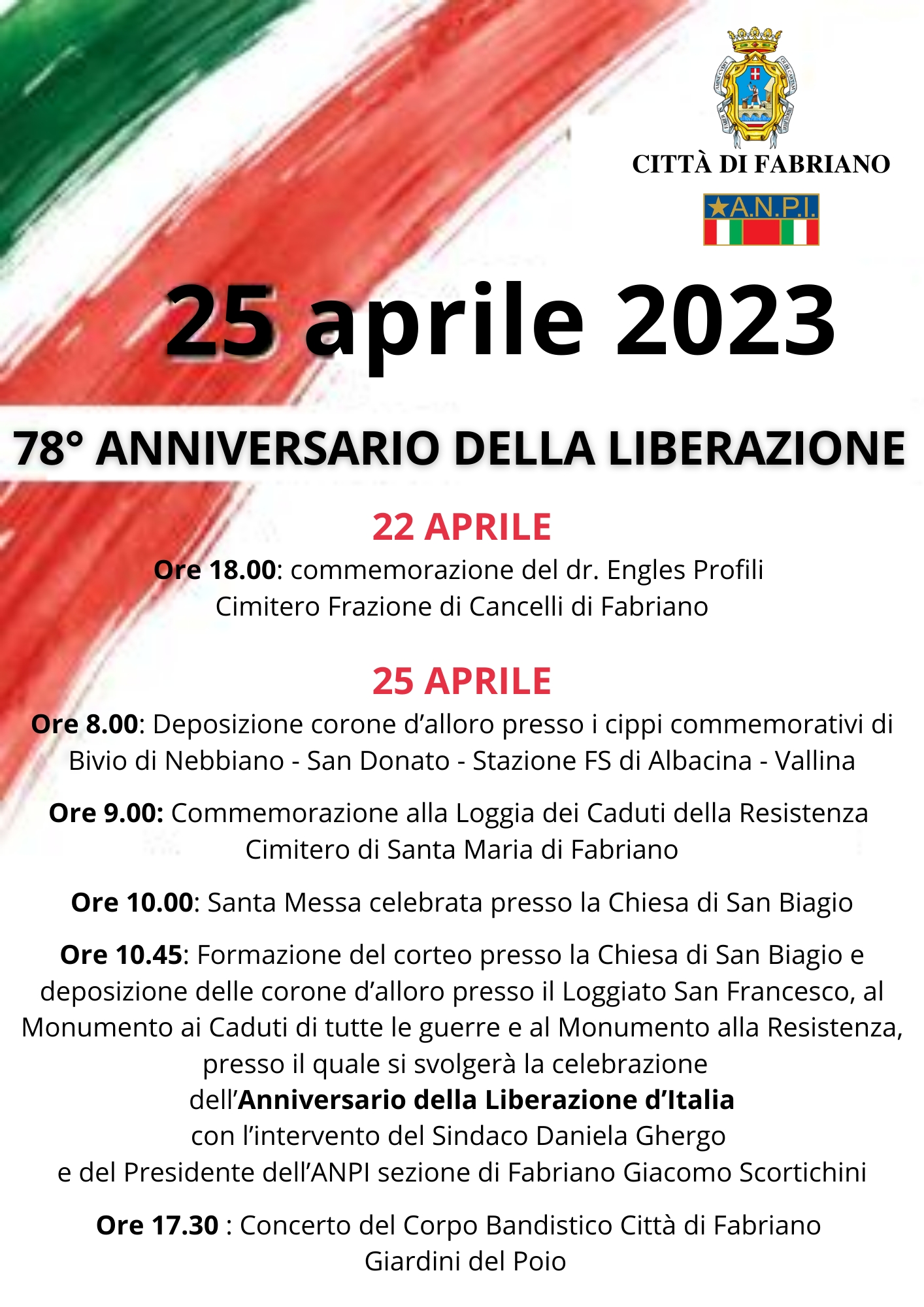 Festa Liberazione 25 aprile Italia locandina 