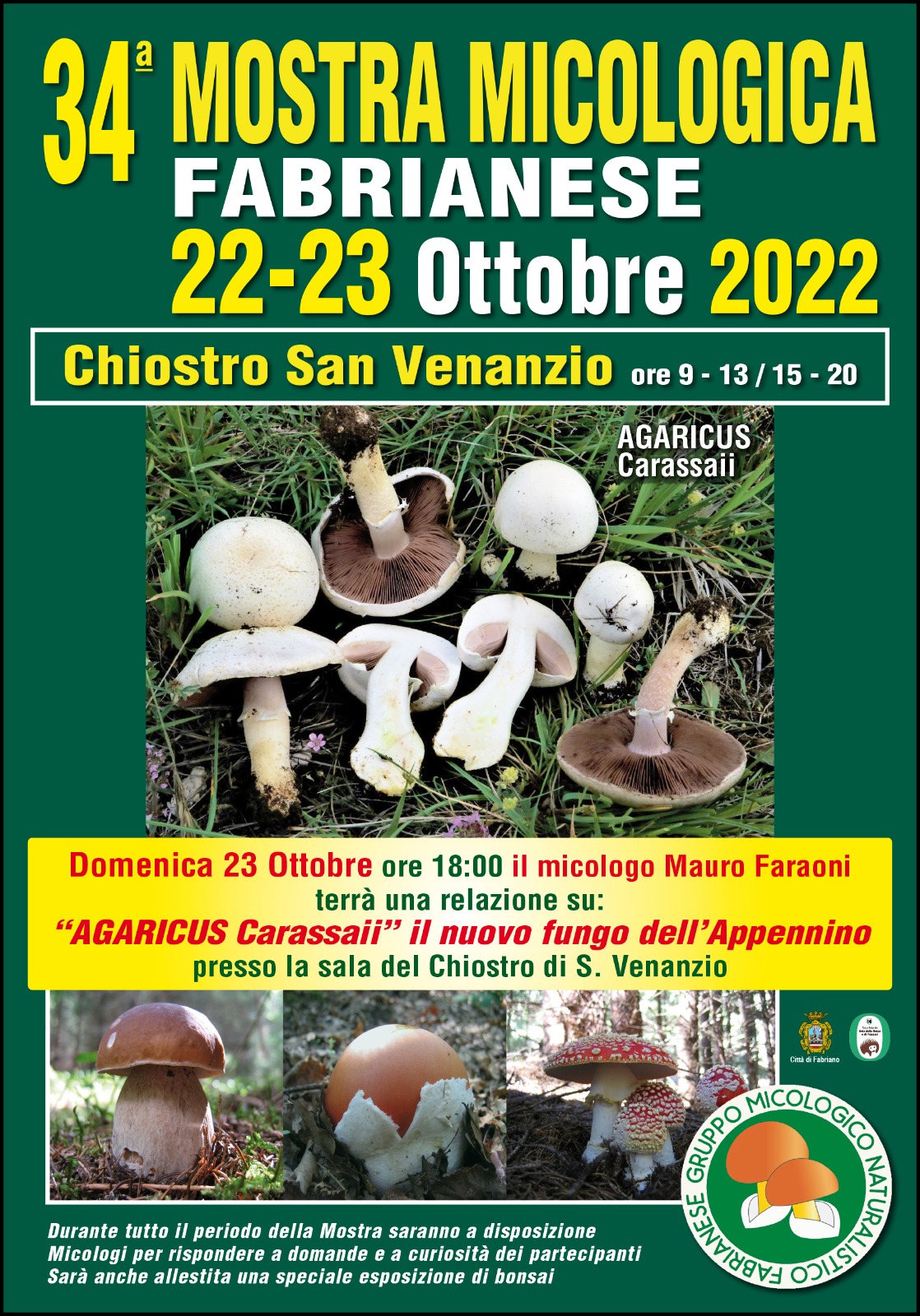 Locandina XXXIV Mostra Micologica Fabrianese