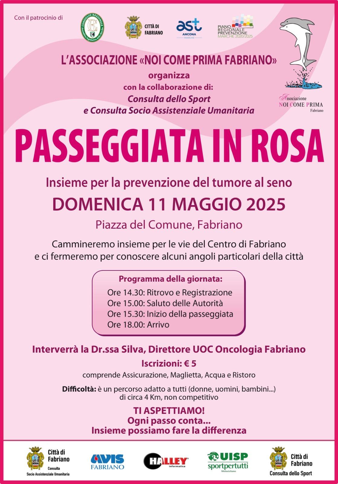 Passeggiata in rosa - insieme per la prevenzione del tumore al seno 11 maggio ore 14.30