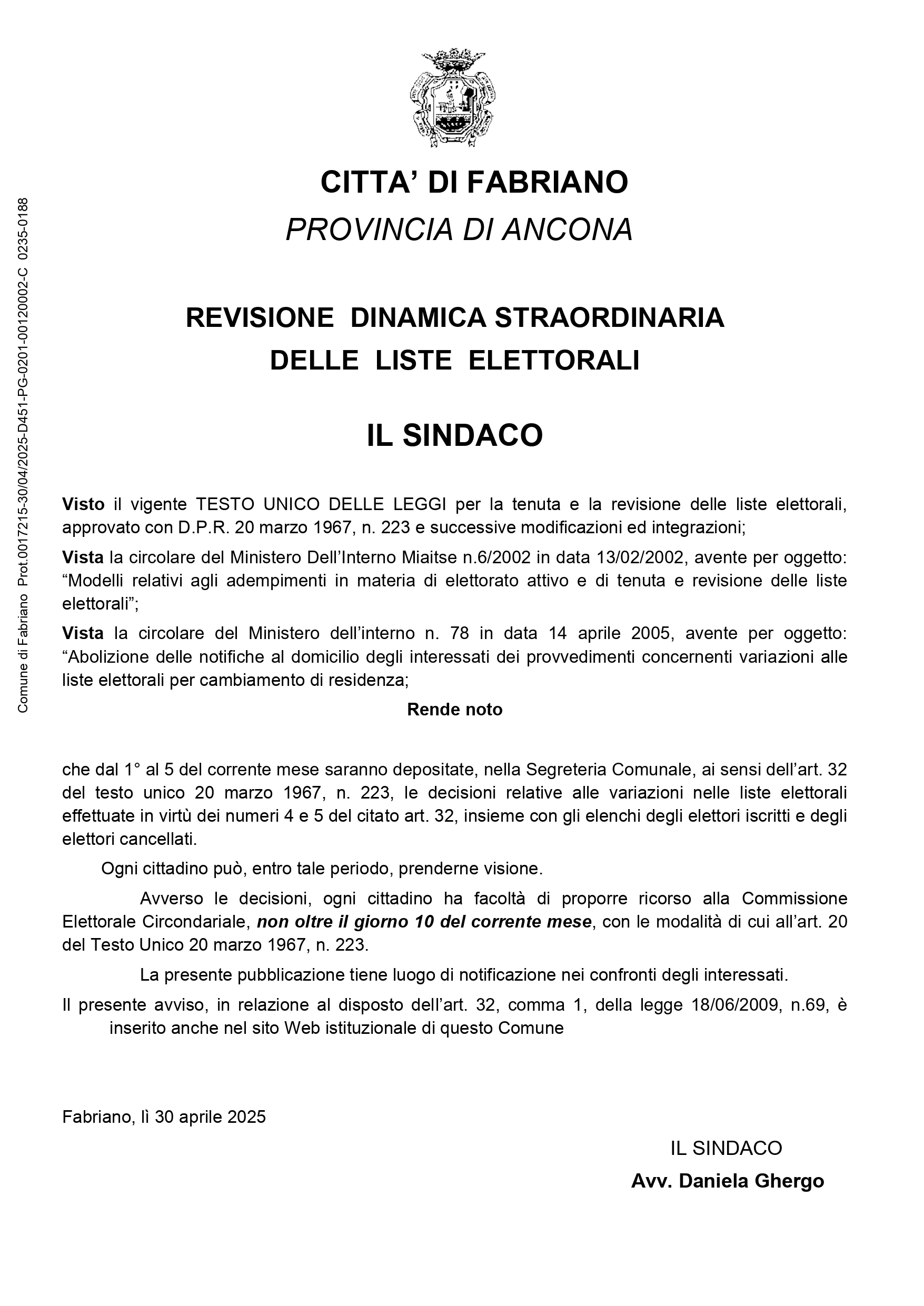 AVVISO DEPOSITO DINAMICA STRAORD page 0001