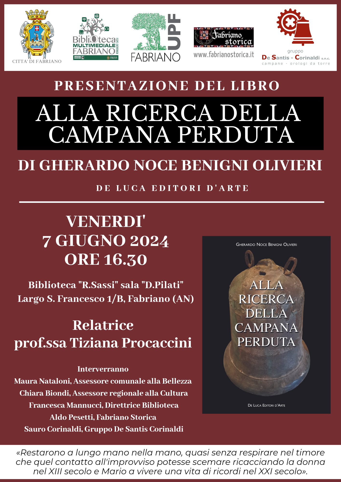 presentazione alla ricerca della campana perduta fabriano 7 6 2024
